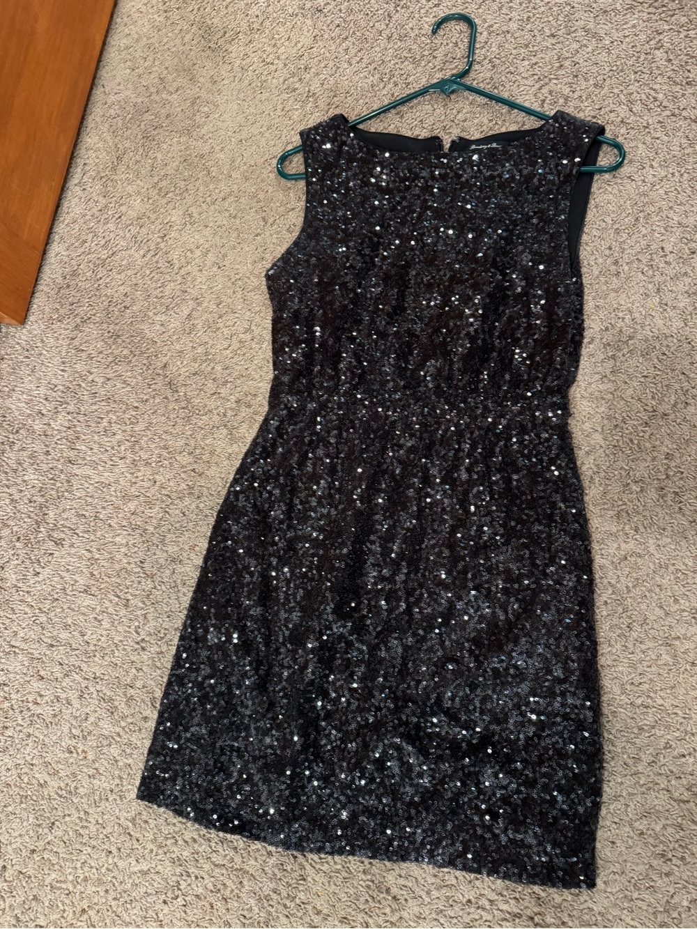 Madewell Black Sequin Sleeveless Mini Dress